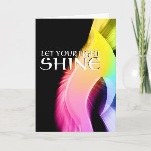 Tarjeta deja que tu luz brille : arcoiris estallido