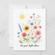 Deja que tu luz brille flores y sol