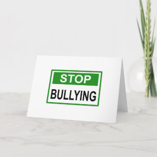 Tarjeta Dejar de bullying Rótulo green