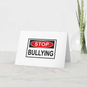 Tarjeta Dejar de bullying Rótulo rojo