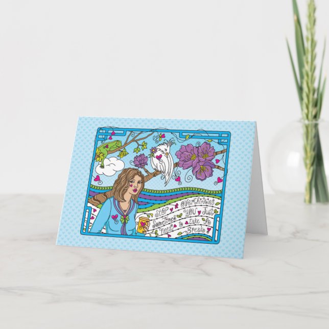 Tarjeta Dejar de pensar en exceso_tarjeta de saludo (Anverso)