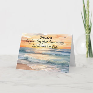 Tarjeta Dejemos que Dios recupere a un año Océano