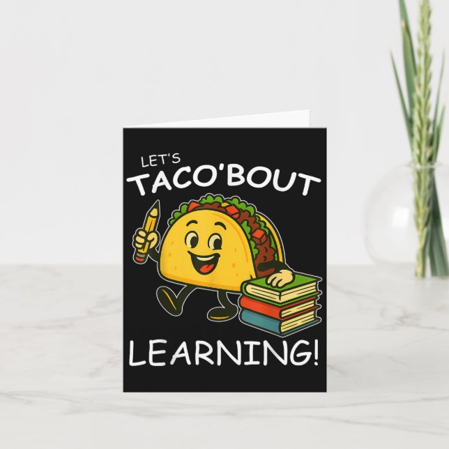 Tarjeta Dejemos que Taco aprenda de vuelta a la escuela (Anverso)
