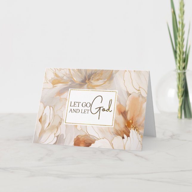 Tarjeta Dejen ir y dejen que Dios sea cristiano Inspirador (Anverso)