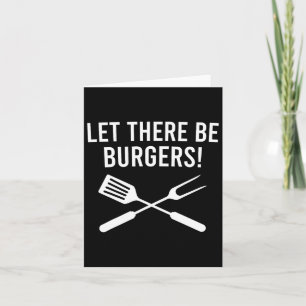 Tarjeta ¡Dejen Que Haya Hamburguesas! Fork Y Spatula Funny