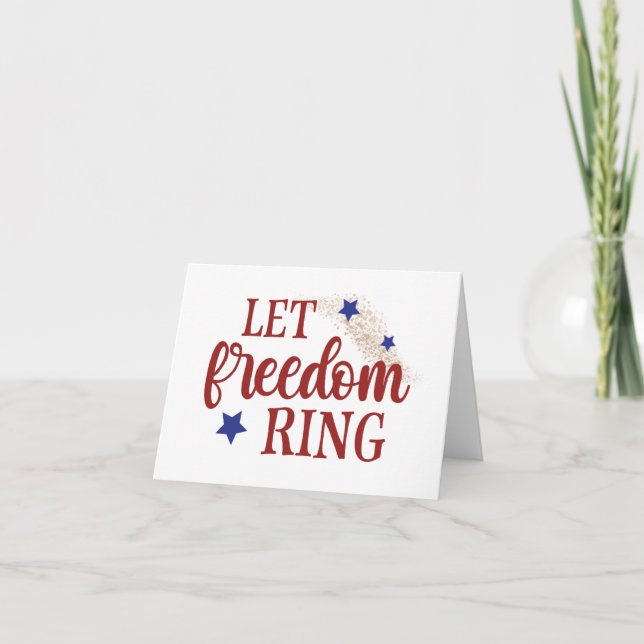 Tarjeta Dejen que la libertad suene 4 de julio (Anverso)