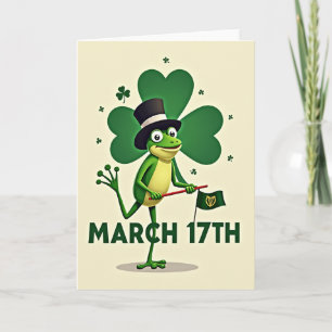Tarjeta del 17 de marzo de la rana de trébol