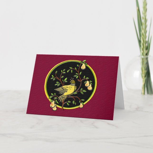 Tarjeta del 1er día de Navidad (Rojo/En blanco) (Anverso)