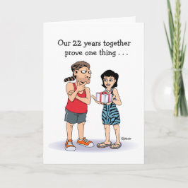Tarjeta del 22° aniversario del Boda: Amor