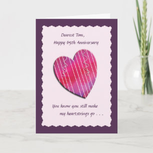 Tarjeta del 65º aniversario del Boda Heartlines