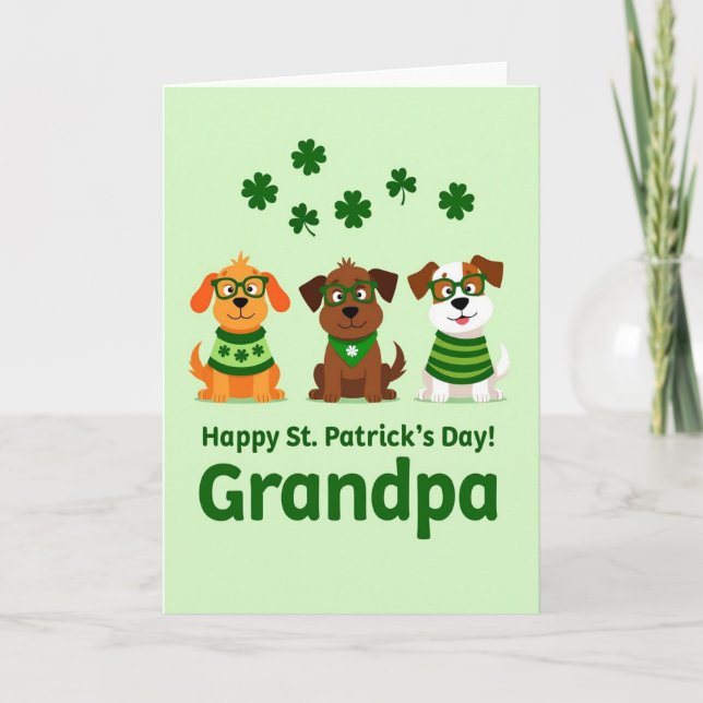 Tarjeta del abuelo de perros rayados (Anverso)