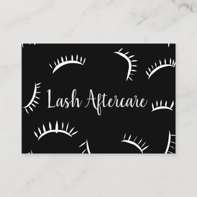Tarjeta del Aftercare del latigazo blanco y negro (Anverso)