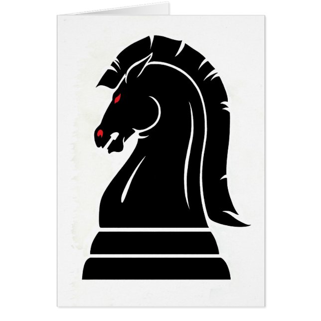 Tarjeta del ajedrez del caballero negro (Frente)