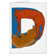 Tarjeta del alfabeto D del gato