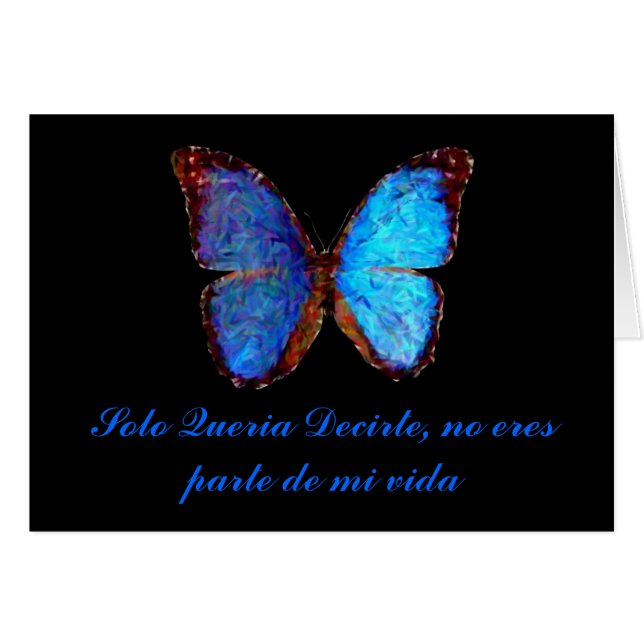 Tarjeta del amor de la mariposa en español (Anverso (Horizontal))