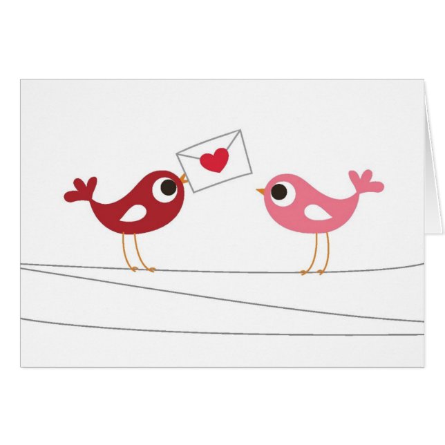 Tarjeta del amor de los pájaros (Anverso (Horizontal))