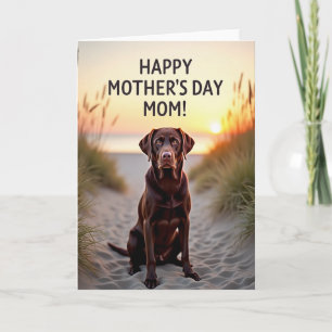 Tarjeta del Amor de Madre Retriever en Puesta de S