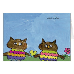 Tarjeta del amor del búho