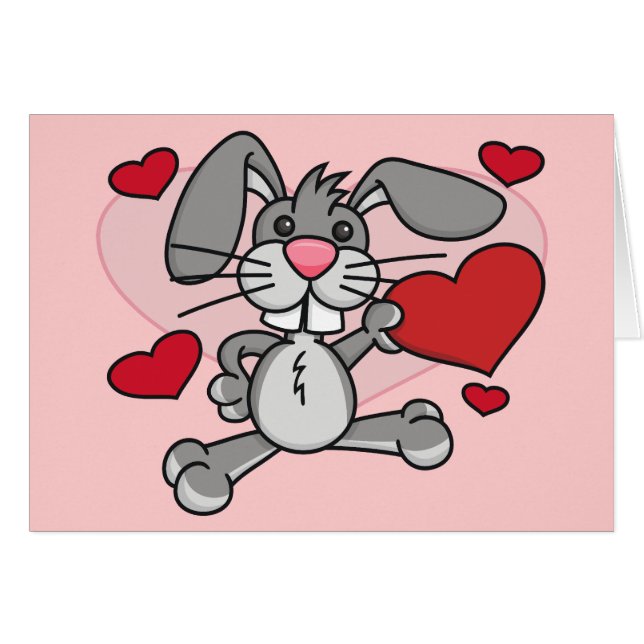 Tarjeta del amor del conejito (Anverso (Horizontal))
