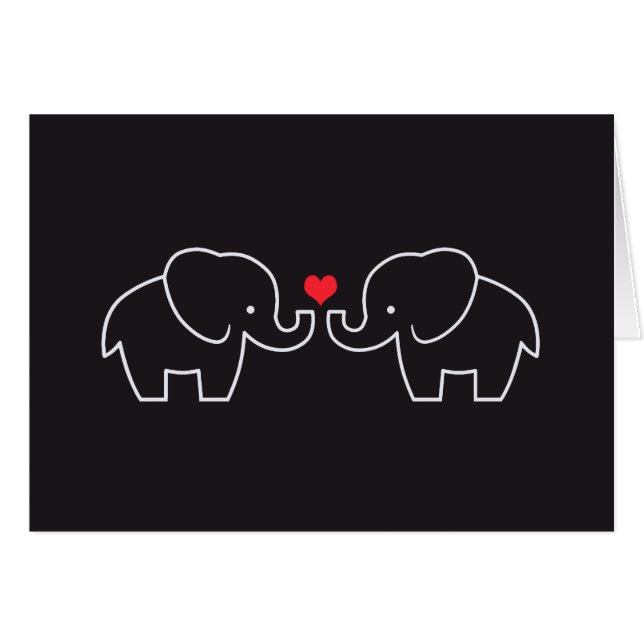 Tarjeta del amor del elefante (Anverso (Horizontal))