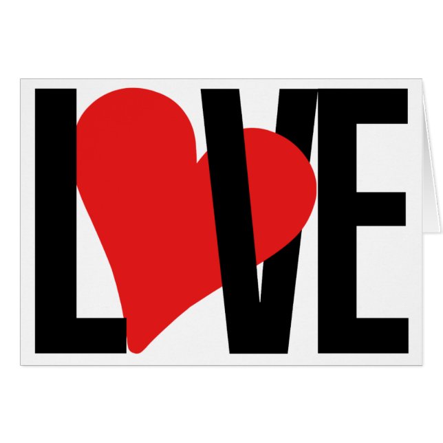 Tarjeta del amor y del corazón (roja) (Anverso (Horizontal))