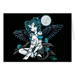Tarjeta del ángel de Lilly de la luna de Alexis