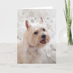 Tarjeta del ángel del copo de nieve de Westie