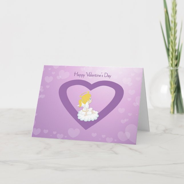 Tarjeta del ángel del el día de San Valentín (Anverso)
