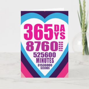 Tarjeta del aniversario - 365 días - 1 amor