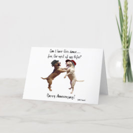 Tarjeta del aniversario de bull terrier del baile