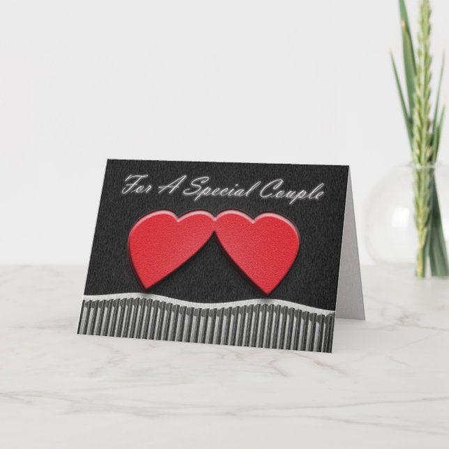 Tarjeta del aniversario de dos corazones (Anverso)