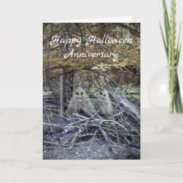 Tarjeta del aniversario de Halloween con los