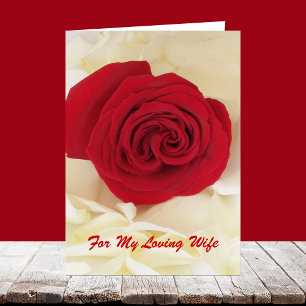 Tarjeta del aniversario de la esposa del rosa rojo