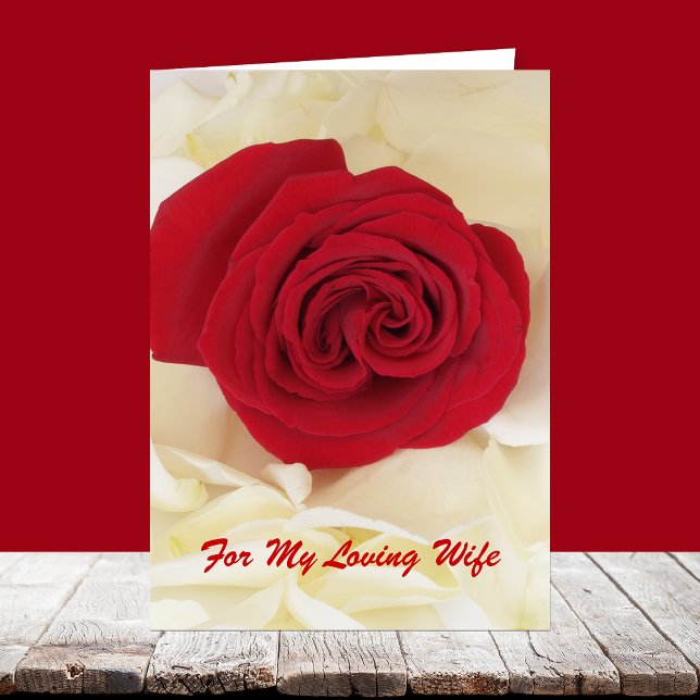Tarjeta del aniversario de la esposa del rosa rojo (Subido por el creador)