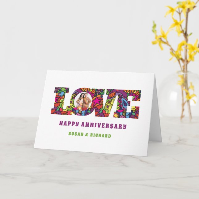 Tarjeta del Aniversario de la Foto del Amor de los (flor amarilla)