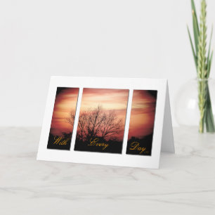 Tarjeta del aniversario de la puesta del sol