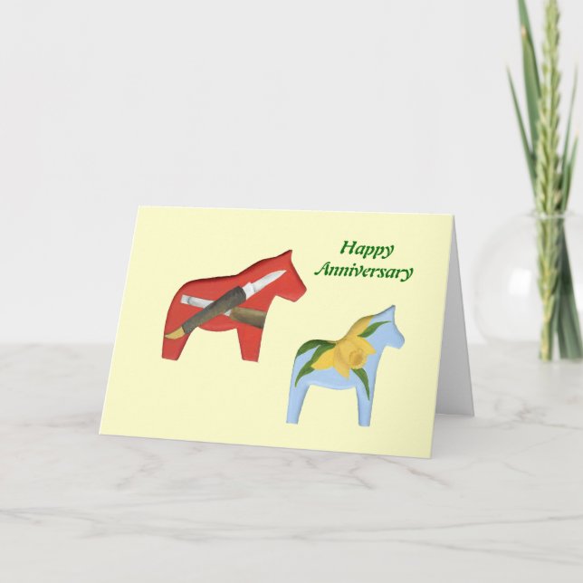 Tarjeta del aniversario de los caballos de Dala (Anverso)