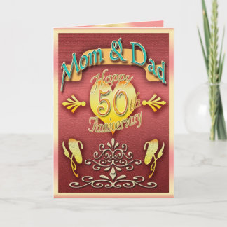 Tarjeta del aniversario de los padres 50.os (&Dad