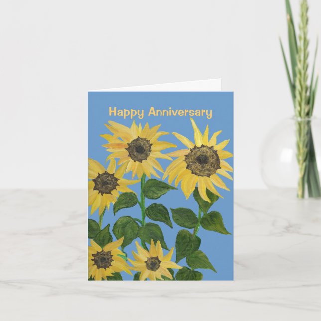 Tarjeta del aniversario del girasol (Anverso)