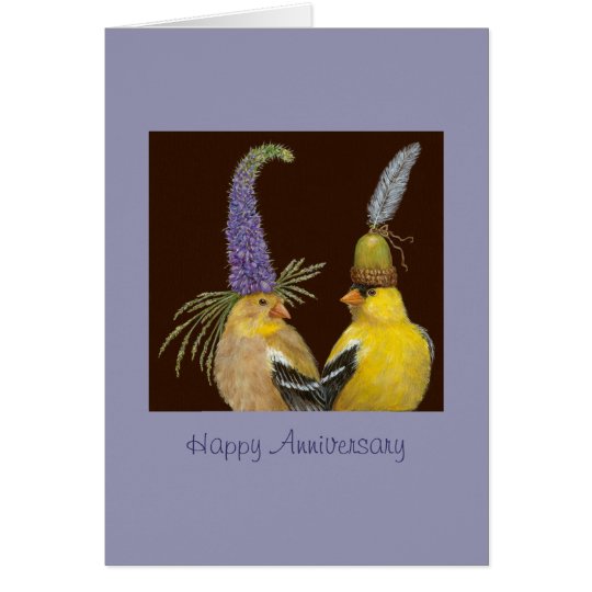 tarjeta del aniversario del goldfinch