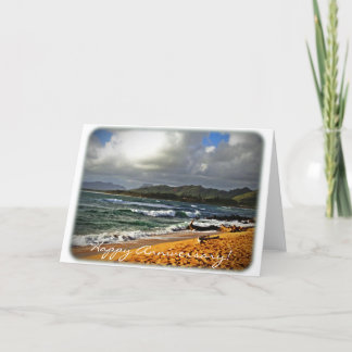 Tarjeta del aniversario - fotografía de la playa