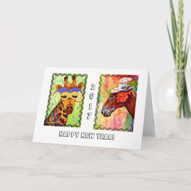 Tarjeta del Año Nuevo de los juerguistas (Anverso)