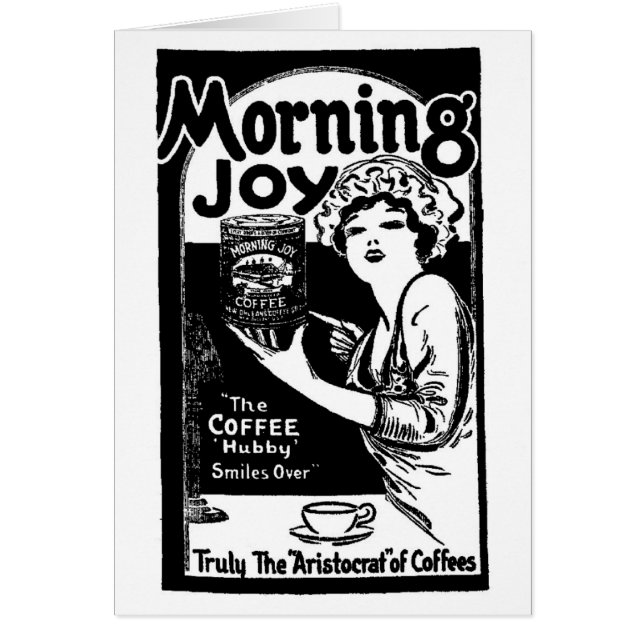 Tarjeta del anuncio de periódico del café de la (Frente)