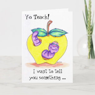 Tarjeta del aprecio del profesor con Apple y el