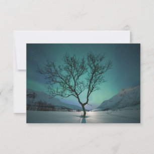 Tarjeta del árbol de las Luces del Norte