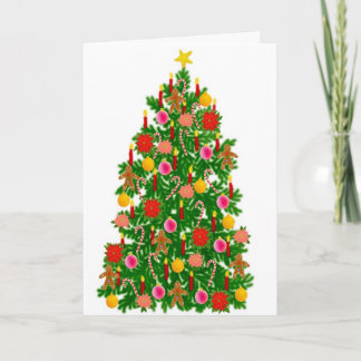 Tarjeta del árbol de navidad de Feliz Navidad