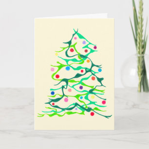 Tarjeta del árbol de navidad de los Arty con el