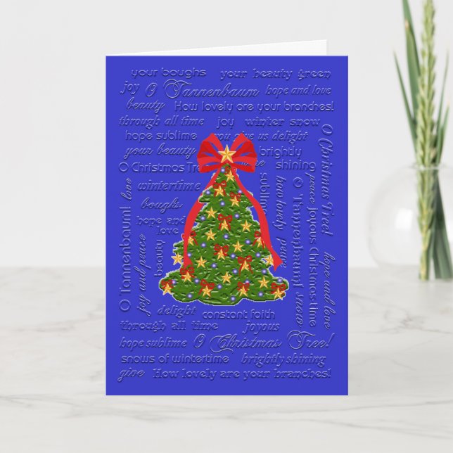 Tarjeta del árbol de navidad de O, villancico de O (Anverso)