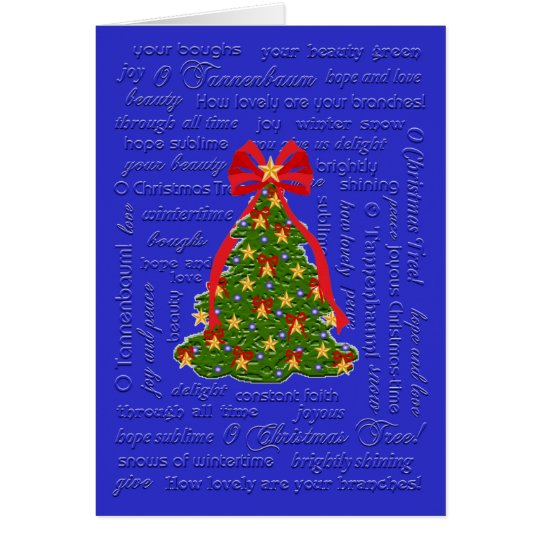Tarjeta del árbol de navidad de O, villancico de O