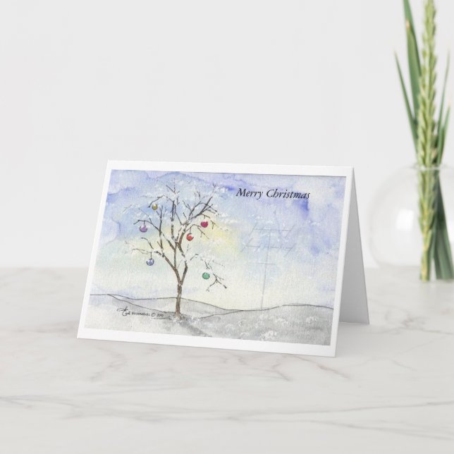 Tarjeta del árbol de navidad del equipo de (Anverso)